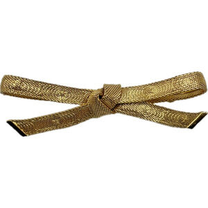 Stunning Vtg 1963 Grosse Germany Dior Textured Star Ribbon Bow Brooch Gold Plate